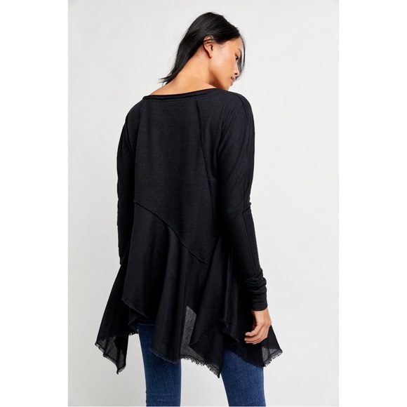 FREE PEOPLE Black Comin In Hot Tunic Top - Picture 3 of 6